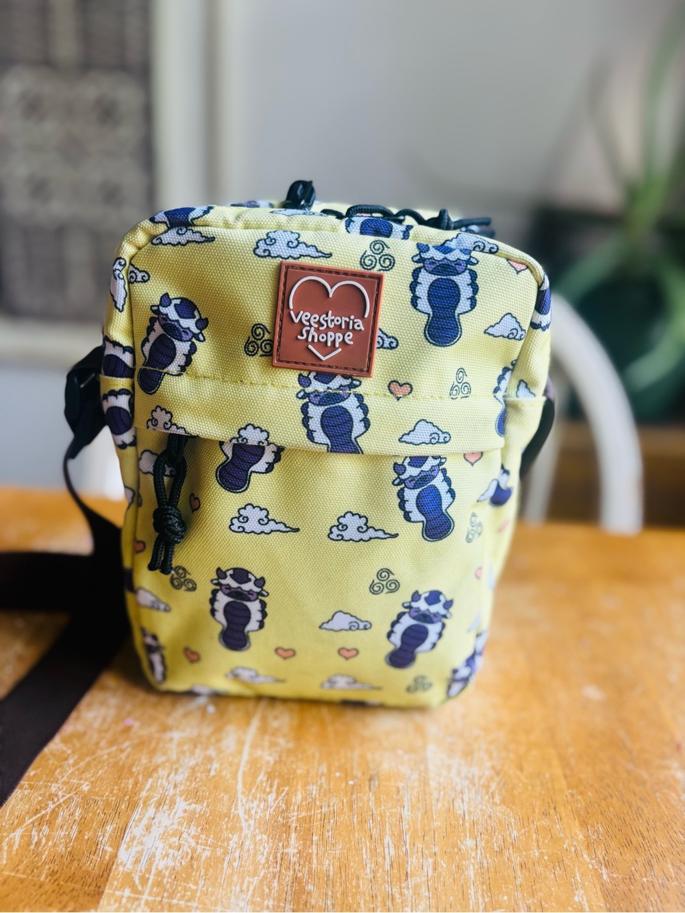 Avatar the Last Airbender Appa Flying Bison Yellow Printed Crossbody Bag